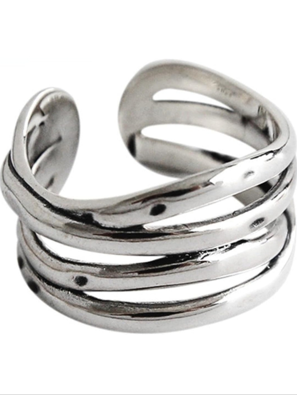Sterling Silver Multi-Band Stackable Ring - Silver - Picture 2 of 5